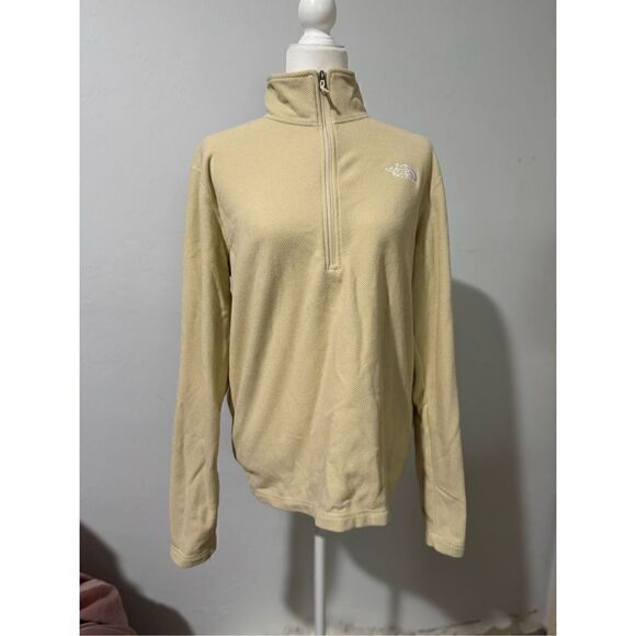 The North Face Glacier 100 beige hiking fleece 1/4 zip pullover sweater - Picture 2 of 10